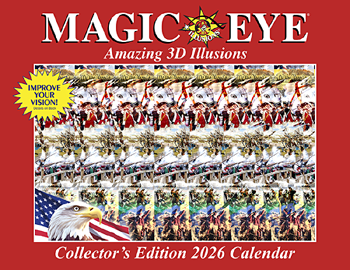 Magic Eye 2026 Wall Calendar printed and shipped by Zazzle